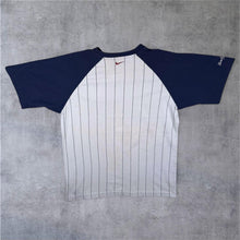 Load image into Gallery viewer, Early 00's Nike USA Navy Blue White Pinstriped Cotton Short Sleeve V-Neck T-Shirt