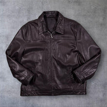 Load image into Gallery viewer, Vintage 020 Genuine Real Black Leather Y2K Zip Bomber Jacket