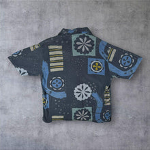 Load image into Gallery viewer, Vintage Perry Ellis Crazy Abstract Pattern Short Sleeve 75% Silk Shirt