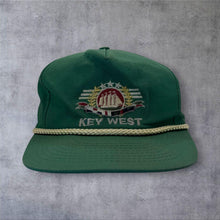 Load image into Gallery viewer, Vintage Key West Nautical Rope Cap Green Sailing Ship Embroidered Strapback