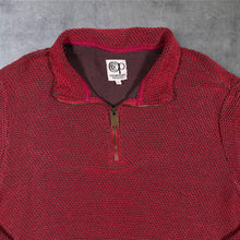 Load image into Gallery viewer, Ocean Pacific OP Y2K Quarter Zip Jumper L Red Textured Knit Surf Skate 00s
