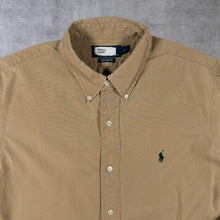 Load image into Gallery viewer, Vintage Polo Ralph Lauren "Custom Fit" Brown Beige Cotton Button-Down Long Sleeve Shirt