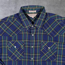 Load image into Gallery viewer, Vintage Timber Run "Woven Gingham" Western Cowboy Check Long Sleeve Popper Shirt