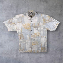 Load image into Gallery viewer, Vintage 90s Angelo Litrico Abstract Print Shirt M Viscose White Grey Yellow