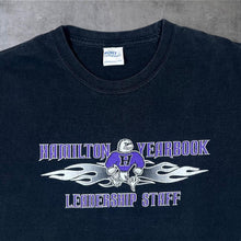 Load image into Gallery viewer, Hamilton Yearbook "Leadership Staff" College Spellout Graphic Black T-Shirt