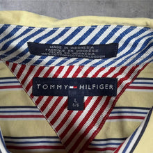 Load image into Gallery viewer, Vintage Tommy Hilfiger Yellow Multi Striped Short Sleeve Button-Down Shirt