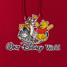 Load image into Gallery viewer, Vintage Walt Disney World Winnie The Pooh Embroidered Red Fleece Hoodie
