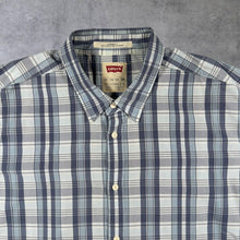 Load image into Gallery viewer, Levi's "Standard Fit" Blue White Mix Check Long Sleeve Cotton Shirt