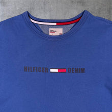 Load image into Gallery viewer, Tommy Hilfiger Denim Classic Spellout Graphic Blue Cotton Short Sleeve T-Shirt