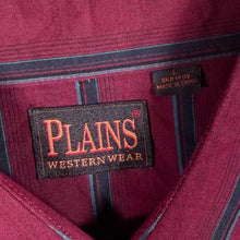 Load image into Gallery viewer, Vintage Plains Western Wear Cowboy Red Striped Long Sleeve Popper Shirt