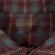 Load image into Gallery viewer, Columbia Mens Stretch Plaid Shirt Burgundy Red Hiking Outdoor Technical AM9130