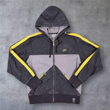 Load image into Gallery viewer, Vintage Y2K Nike Hooded Track Jacket XL Washed Grey Yellow Windbreaker