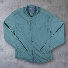 Load image into Gallery viewer, Calvin Klein Jeans Classic Teal Blue Long Sleeve Cotton Popper Shirt