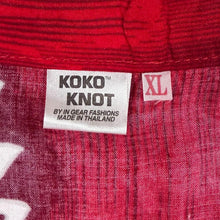 Load image into Gallery viewer, Vintage Koko Knot Hawaiian Floral Pattern Red Rayon Short Sleeve Shirt