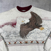 Load image into Gallery viewer, Vintage 1994 Artisans Janelle Thompson Bald Eagle AOP Sweatshirt 90s USA XL