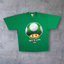 Load image into Gallery viewer, Nintendo (2009) Super Mario Bros "Get A Life" Video Game Graphic Green T-Shirt