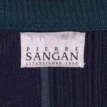 Load image into Gallery viewer, Vintage Pierre Sangan Abstract Grandad Pattern Blue Acrylic Wool V-Neck Jumper