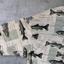 Load image into Gallery viewer, Vintage Columbia Fish Print Shirt Mens L 90s Bass Sunfish Fishing 100% Cotton