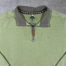 Load image into Gallery viewer, FatFace Originals Washed Green Surfer Heavy Cotton 1/4 Zip Pullover Sweatshirt
