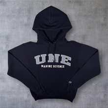Load image into Gallery viewer, Champion Eco Fleece "UNE Marine Science" Embroidered Navy Blue Hoodie