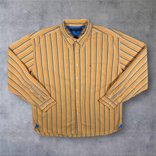 Load image into Gallery viewer, Tommy Hilfiger Orange Multi Striped Mini Logo Long Sleeve Button-Down Shirt