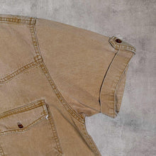 Load image into Gallery viewer, Vintage Western Style Heavy Cotton Washed Brown Short Sleeve Shirt