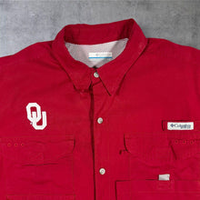Load image into Gallery viewer, Columbia PFG Oklahoma Sooners OU NCAA Fishing Shirt Red Mens Large L