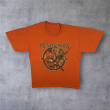 Load image into Gallery viewer, Fresh Meat "Huntin' Dogs" Animal Wildlife Novelty Graphic Orange Cotton T-Shirt