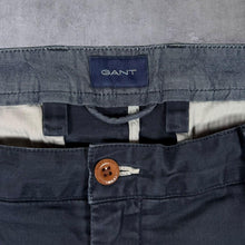 Load image into Gallery viewer, GANT Classic Navy Blue Straight Leg Cotton Elastane Chino Trousers