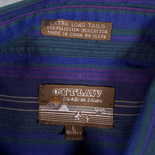 Load image into Gallery viewer, Vintage Outlaw Western Wear Cowboy Multi Striped Long Sleeve Popper Shirt