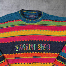 Load image into Gallery viewer, Vintage 90s The Sweater Shop Jumper Multicolour Aztec Crazy Knit Made in UK