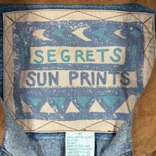 Load image into Gallery viewer, Vintage 90's Segrets Sun Prints Suede Effect Collar Blue Denim Barn Chore Jacket