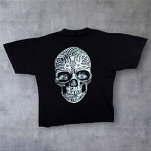 Load image into Gallery viewer, PR Activewear London Skull T Shirt L Double Sided Y2K Tribal Celtic Gothic Tee