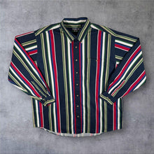 Load image into Gallery viewer, Vintage Trader Bay Bold Multi Striped Long Sleeve Cotton Button-Down Shirt