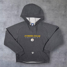 Load image into Gallery viewer, Reebok NFL Pittsburgh Steelers Equipment Football Graphic Grey Hoodie