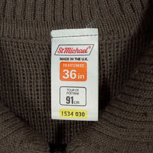 Load image into Gallery viewer, Vintage St Michael M&S Brown Suede Trim Zip Cardigan 36 Small Made in UK 70s
