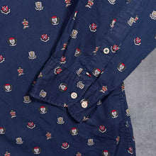 Load image into Gallery viewer, Tommy Hilfiger "Regular Fit" Crest Logo Pattern Long Sleeve Button-Down Cotton Shirt