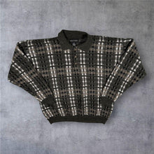 Load image into Gallery viewer, Vintage 90s Conte Di Milano Wool Blend Polo Jumper Made Italy Grandad Knit L M