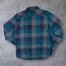 Load image into Gallery viewer, Vans Mens XL Flannel Shirt Blue Grey Plaid Check Tailored Fit Skate Long Sleeve