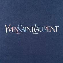 Load image into Gallery viewer, Early 00's Yves Saint Laurent YSL Multi Colour Spellout Blue Cotton Short Sleeve T-Shirt