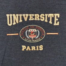 Load image into Gallery viewer, Vintage 90's Gee Kay "Universite Paris" Embroidered Tourist Spellout Dark Grey T-Shirt