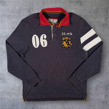 Load image into Gallery viewer, Howick Rugby Shirt Mens M 06 Crest Heavyweight Long Sleeve Preppy Polo Navy Blue