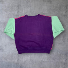 Load image into Gallery viewer, Vintage 80s Lycee Mixte Sweatshirt M/L Neon Colour Block Boxy Retro Graphic