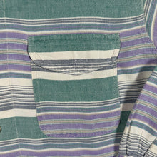 Load image into Gallery viewer, Vintage 90s Traditional Diner Striped Flannel Shirt Denim Collar Grunge Oversized