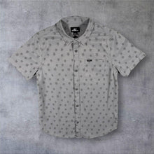 Load image into Gallery viewer, O'Neill Mens S L Grey Palm Tree Shirt Short Sleeve Tropical Surf Hawaiian Small