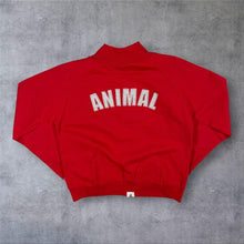 Load image into Gallery viewer, Animal Worldwide Freeride Track Jacket Red UK 8 Y2K Surf Skate Spellout Zip