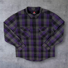 Load image into Gallery viewer, Quiksilver Mens XL Purple Black Plaid Check Shirt Long Sleeve Surf Skate