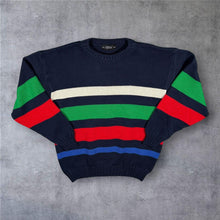 Load image into Gallery viewer, Vintage 90s St Michael M&S Striped Jumper Large Made UK Preppy Colour Block