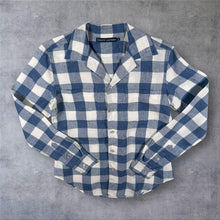 Load image into Gallery viewer, Vintage Ralph Lauren Classic Blue White Check Long Sleeve Linen Shirt
