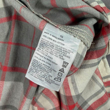 Load image into Gallery viewer, Nautica Mens XL Linen Cotton Shirt Grey Red Plaid Check Short Sleeve Button Up